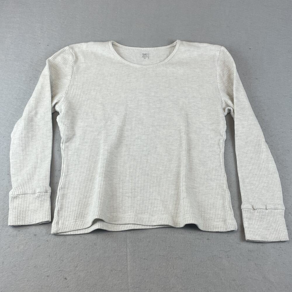 Albion Womens Sz XL Thermal Long Sleeve Shirt Gray